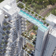 Illustration for article titled Two skyscrapers joined by a bridge that is a swimming pool